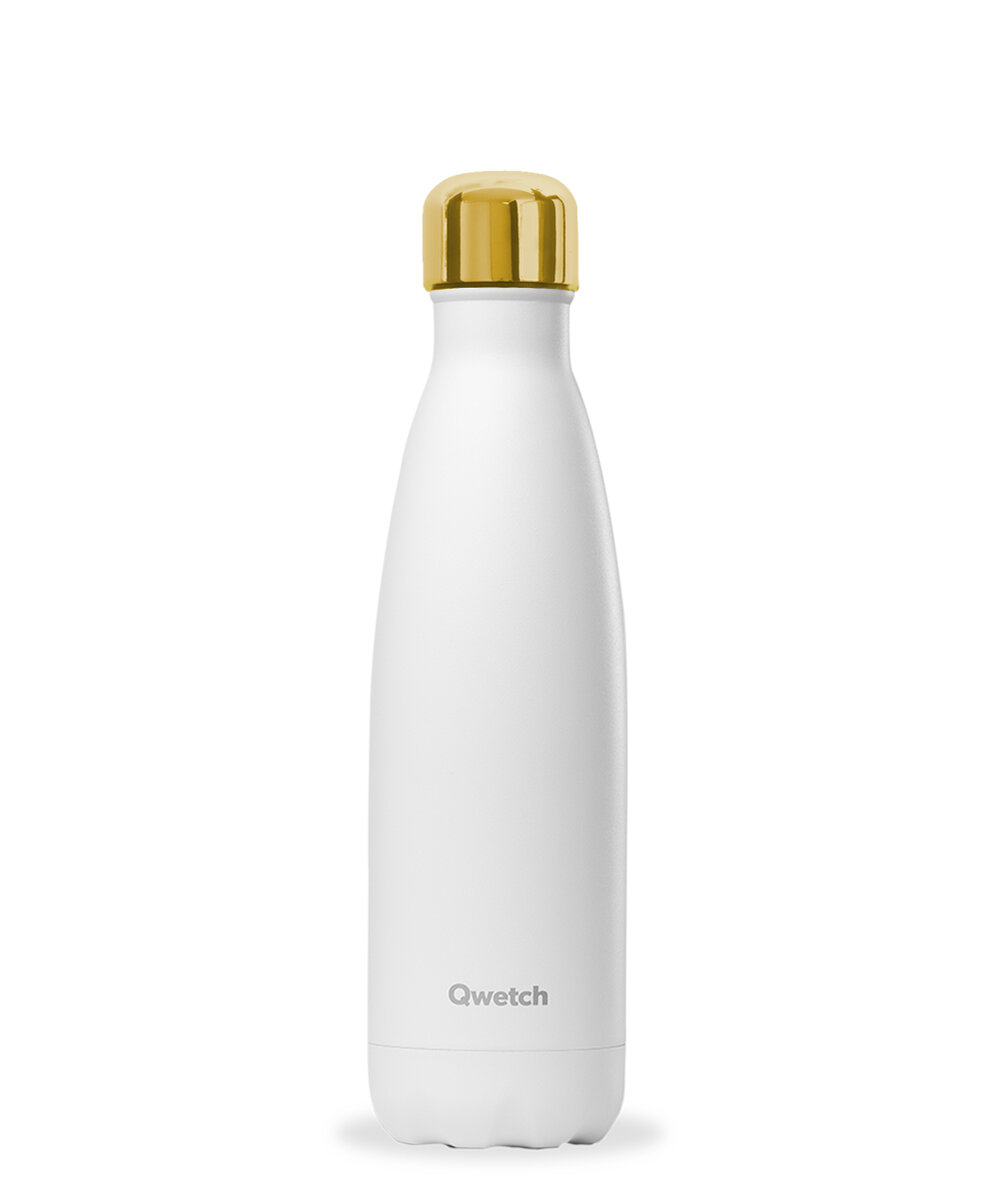 Botella Isotérmica Blanco Dorado 500 ml – Alma Caliza